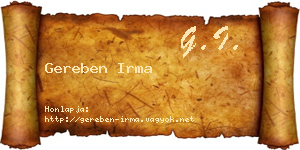 Gereben Irma névjegykártya